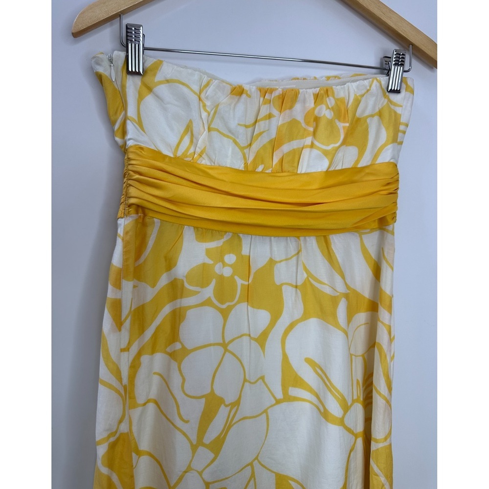NEW The Limited Y2K Cotton Silk Floral Strapless Tube Dress Size 6 Babydoll Sash - Picture 6 of 16